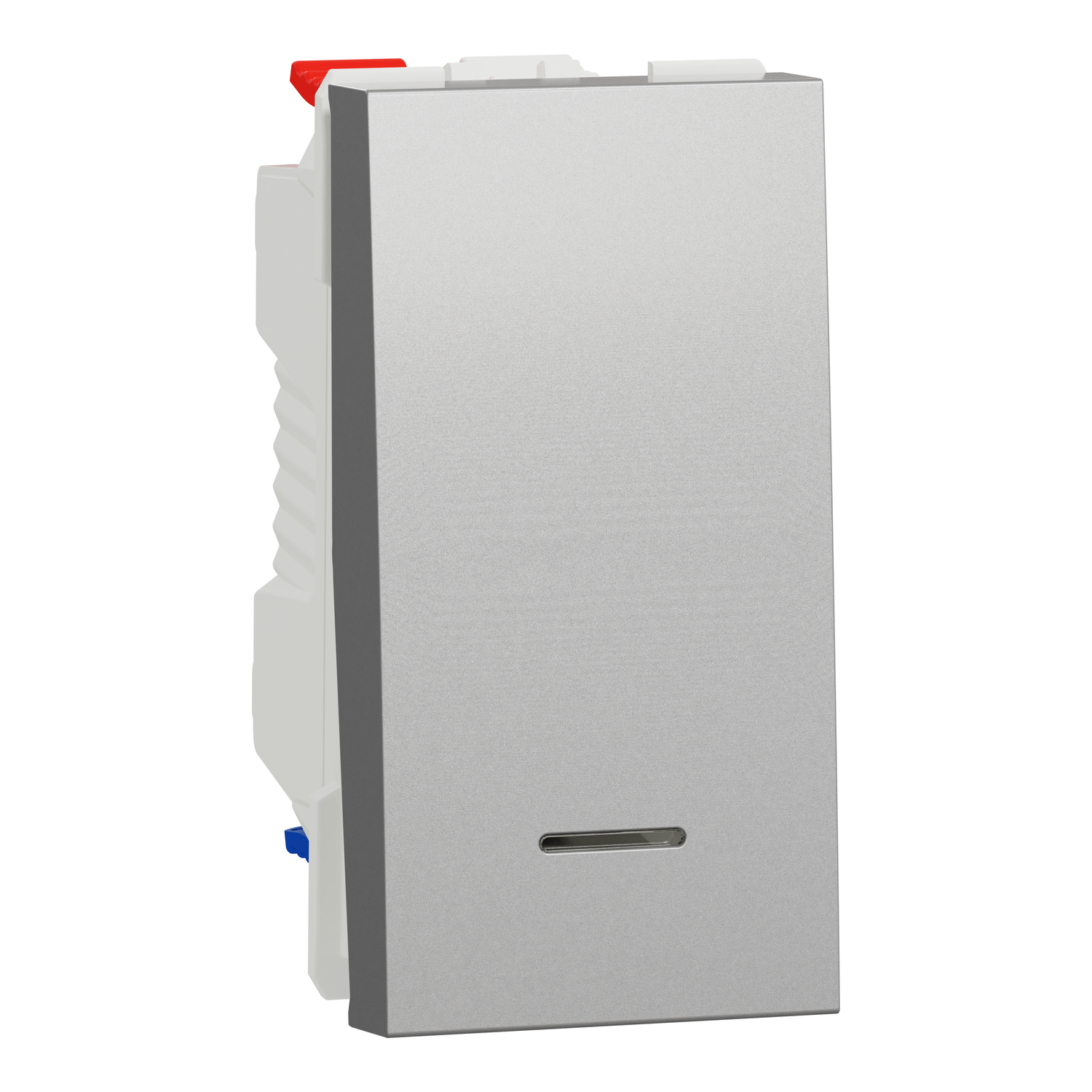 Перемикач одноклавішний Schneider Electric Unica New з нейтр 10А 1 модуль Алюміній (NU310330S)