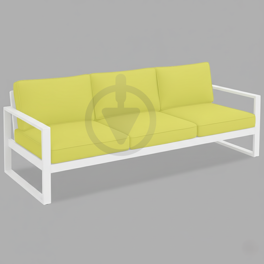 Диван металевий AVVS tech Бостон вуличний лофт з підлокітниками рогожка 250 см Салатовий/Білий (30067085)