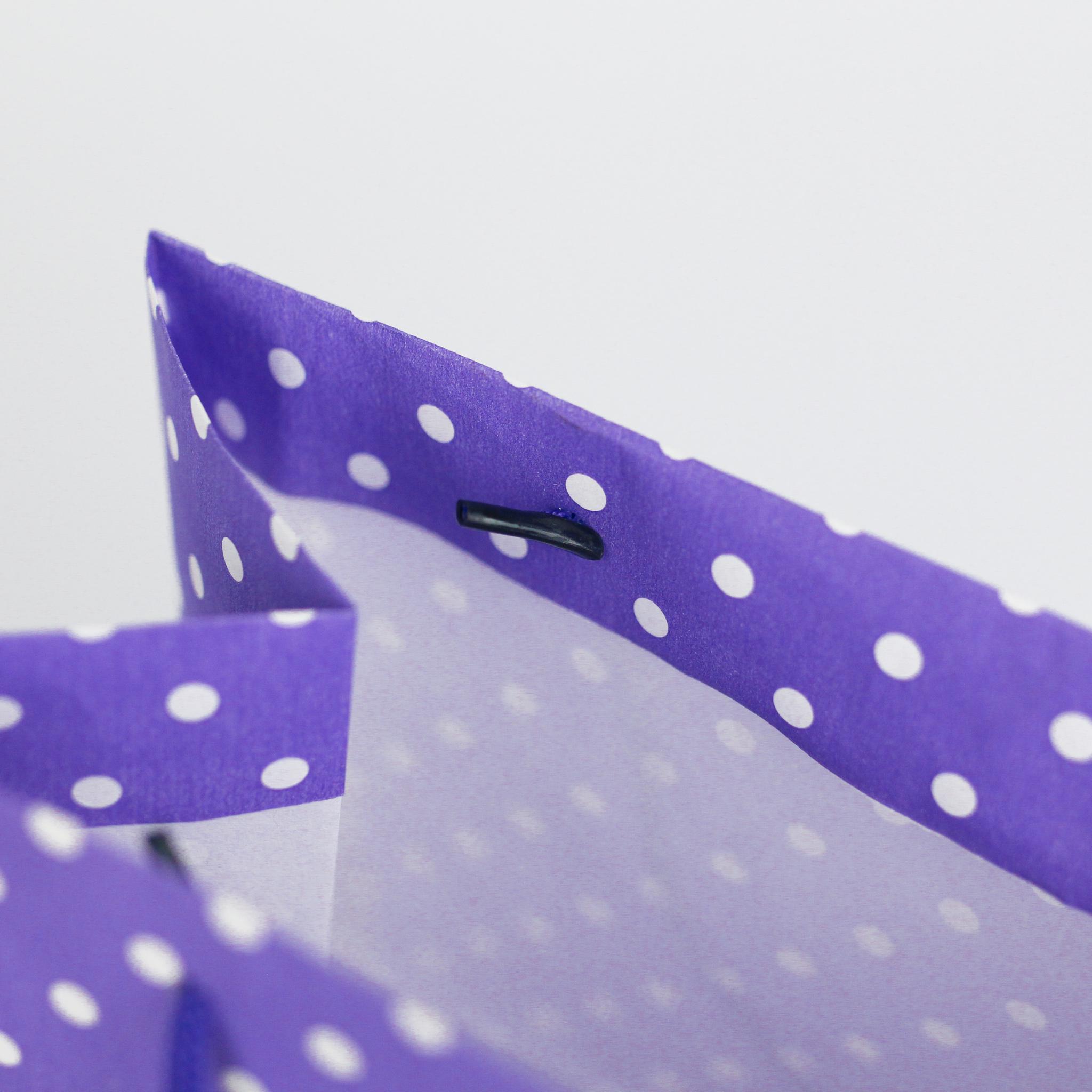 Пакет в горошек Люкс подарочный с ручками 20 шт. 260х150х320 мм Фиолетовый - фото 3 Пакет в горошек Люкс подарочный с ручками 20 шт. 260х150х320 мм Фиолетовый - фото 3
