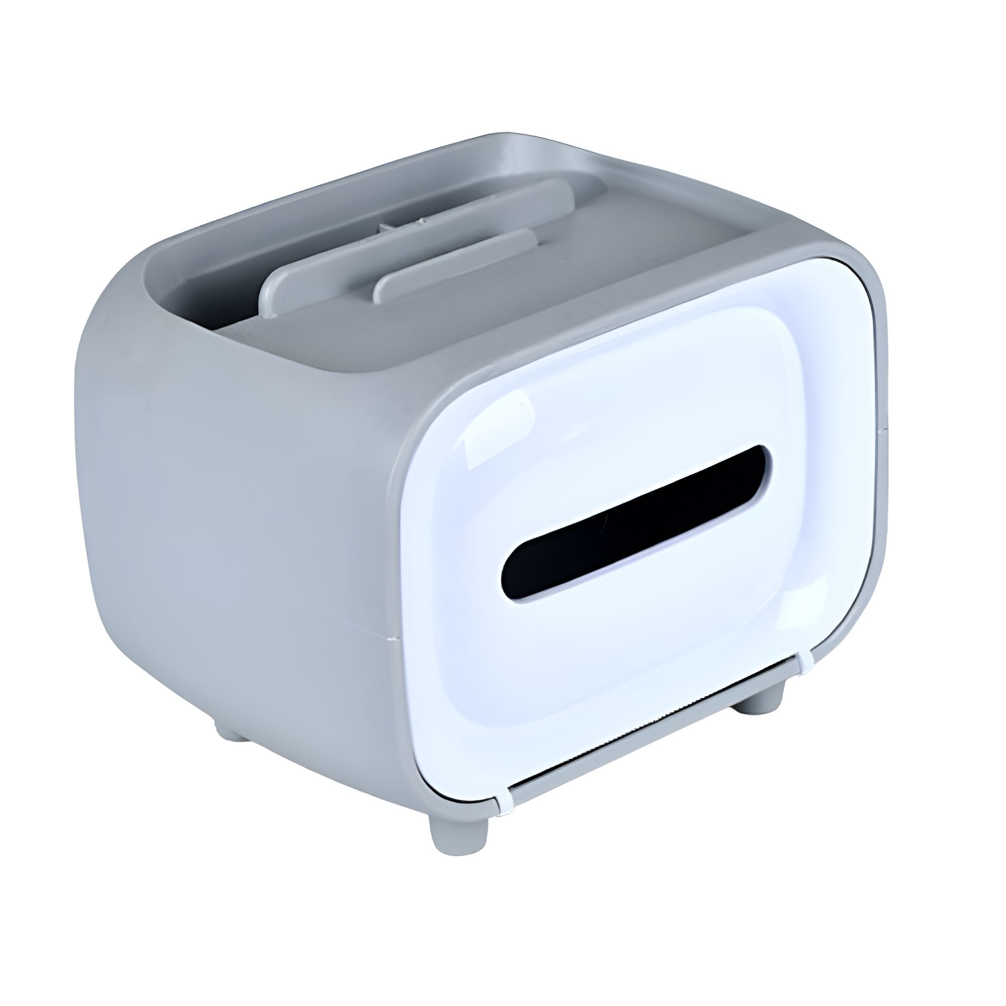 Диспенсер для серветок Stenson R101128 пластиковий з ніжками 20х14х15 см Сіро-білий