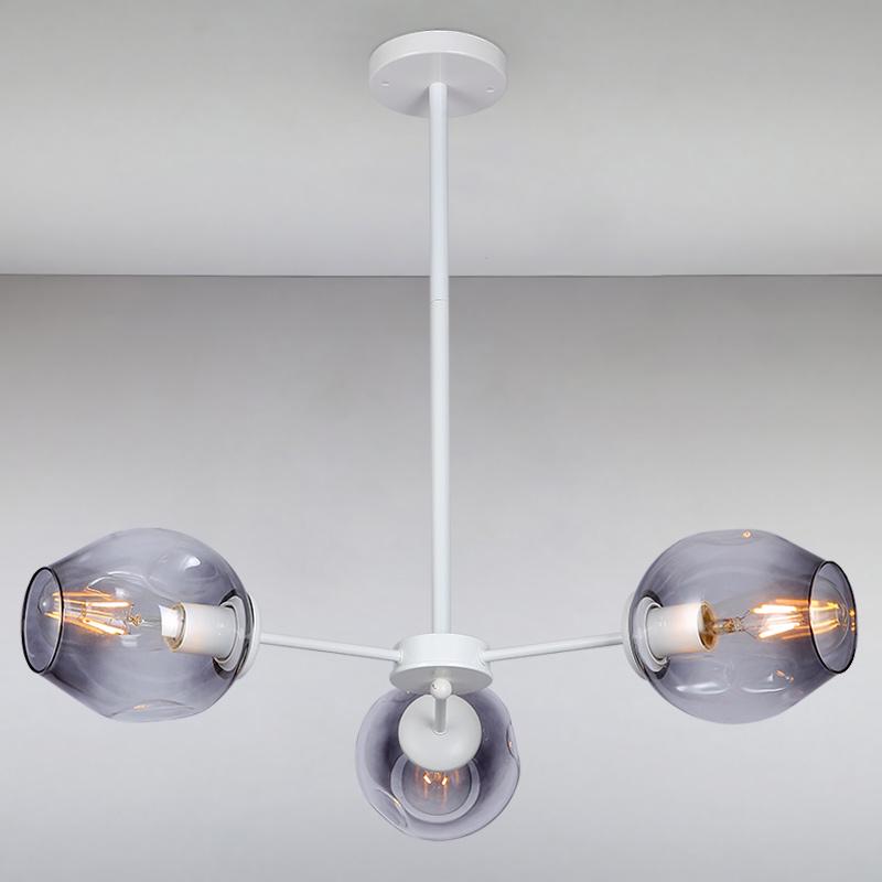 Люстра подвесная молекула Light House  LS-15179-3 WH+BK на три лампы Белый/Черный