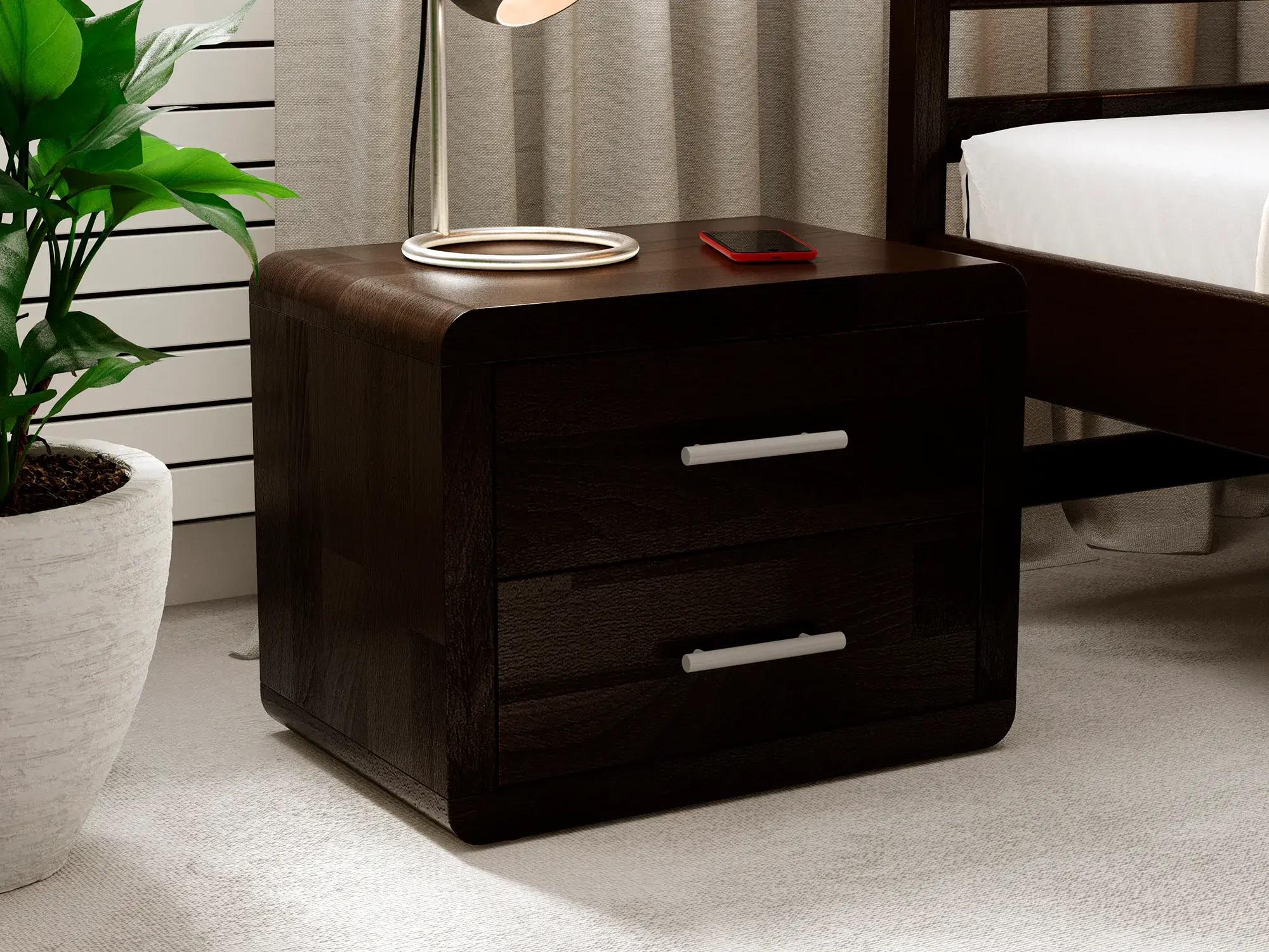 Тумба прикроватная Арбор Древ Глория 2Ш натуральное дерево сосна Венге (51671)