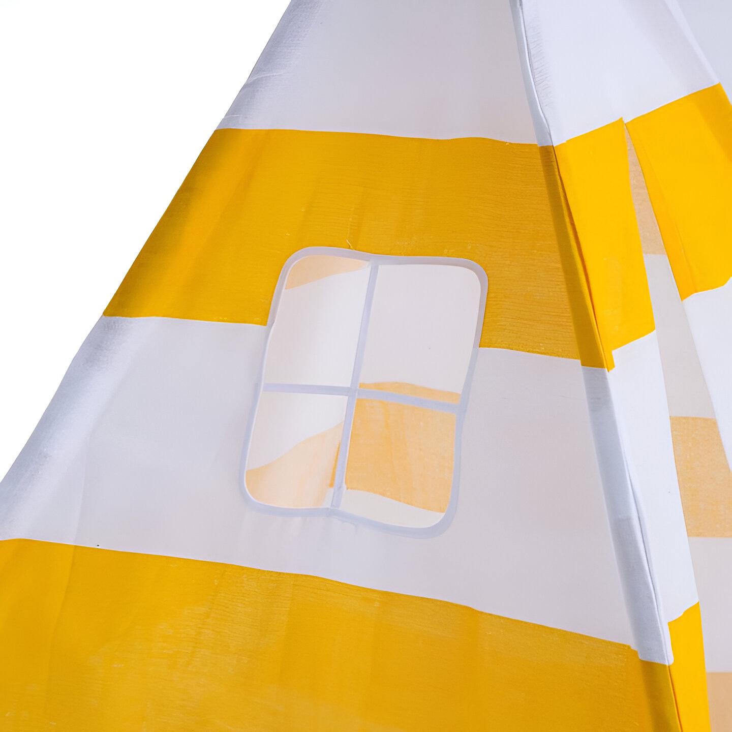 Детская палатка-вигвам K 2114 150х120х135 см Желто-белый - фото 3 Детская палатка-вигвам K 2114 150х120х135 см Желто-белый - фото 3