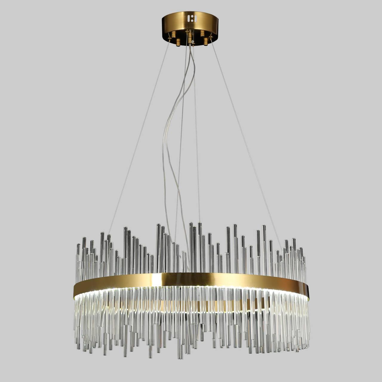 Люстра Led круглая с пультом 80 см Золотой (909-XL3071 GD+CL) Люстра Led круглая с пультом 80 см Золотой (909-XL3071 GD+CL)