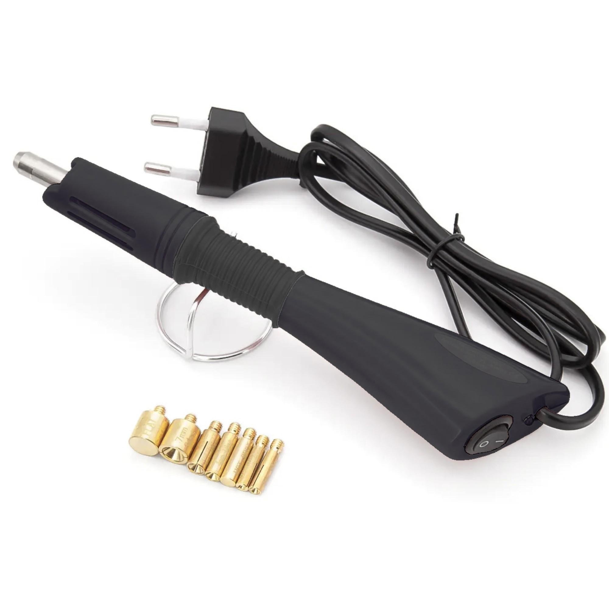 Паяльник аплікатор для страз 7 насадок 10-12 W Чорний (ІН0712т06)