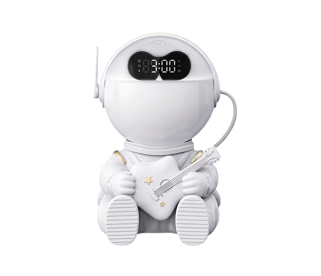 Ночник-проектор звездного неба Астронавт с колонкой 5 Вт/пультом (astro-clock)