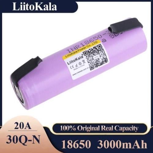 Акумулятор LiitoKala 18650 30Q-N 3000 mAh з контактами (11314373) - фото 2