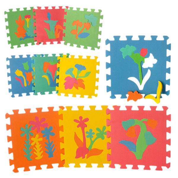 Развивающий коврик мозаика с принтом Растения Разноцветный (M 0386)