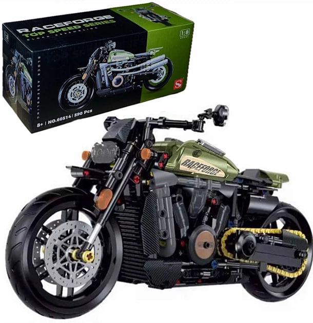 Конструктор мотоцикл Harley Davidson 590 деталей 1:8 Зеленый (harblovcks)