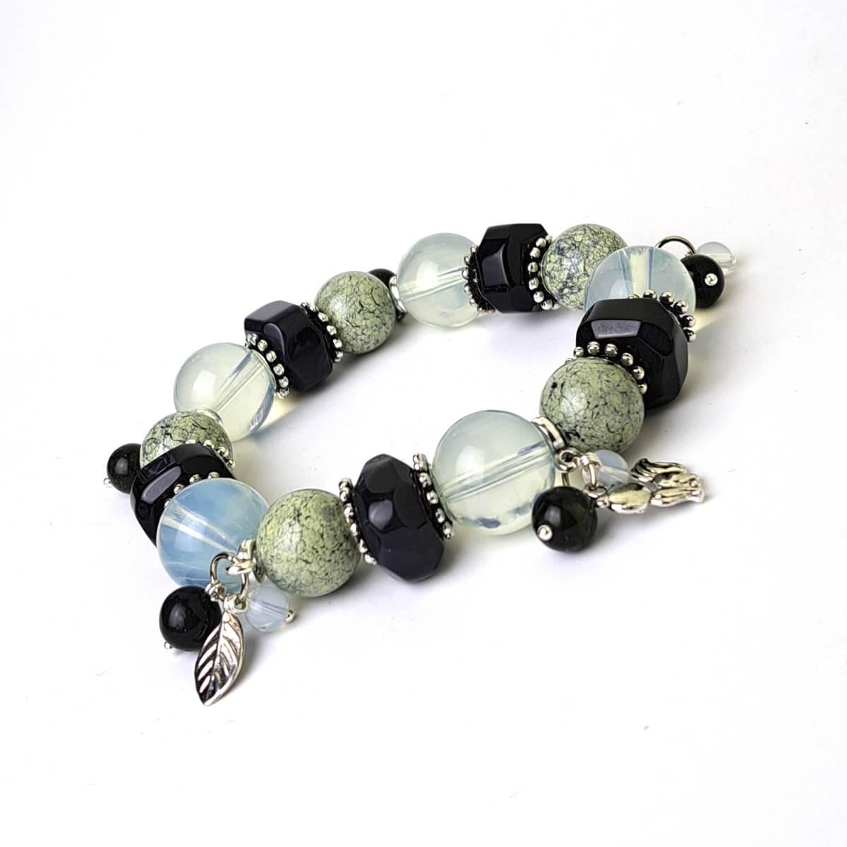 Браслет DARSANA Меркурий из натуральных камней змеевик/лунный камень/агат (DRSU501979)