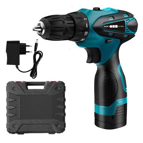 Шуруповерт аккумуляторный дрель Hilda 16.8В Li-ion 1350об 35Н/м, в кейсе