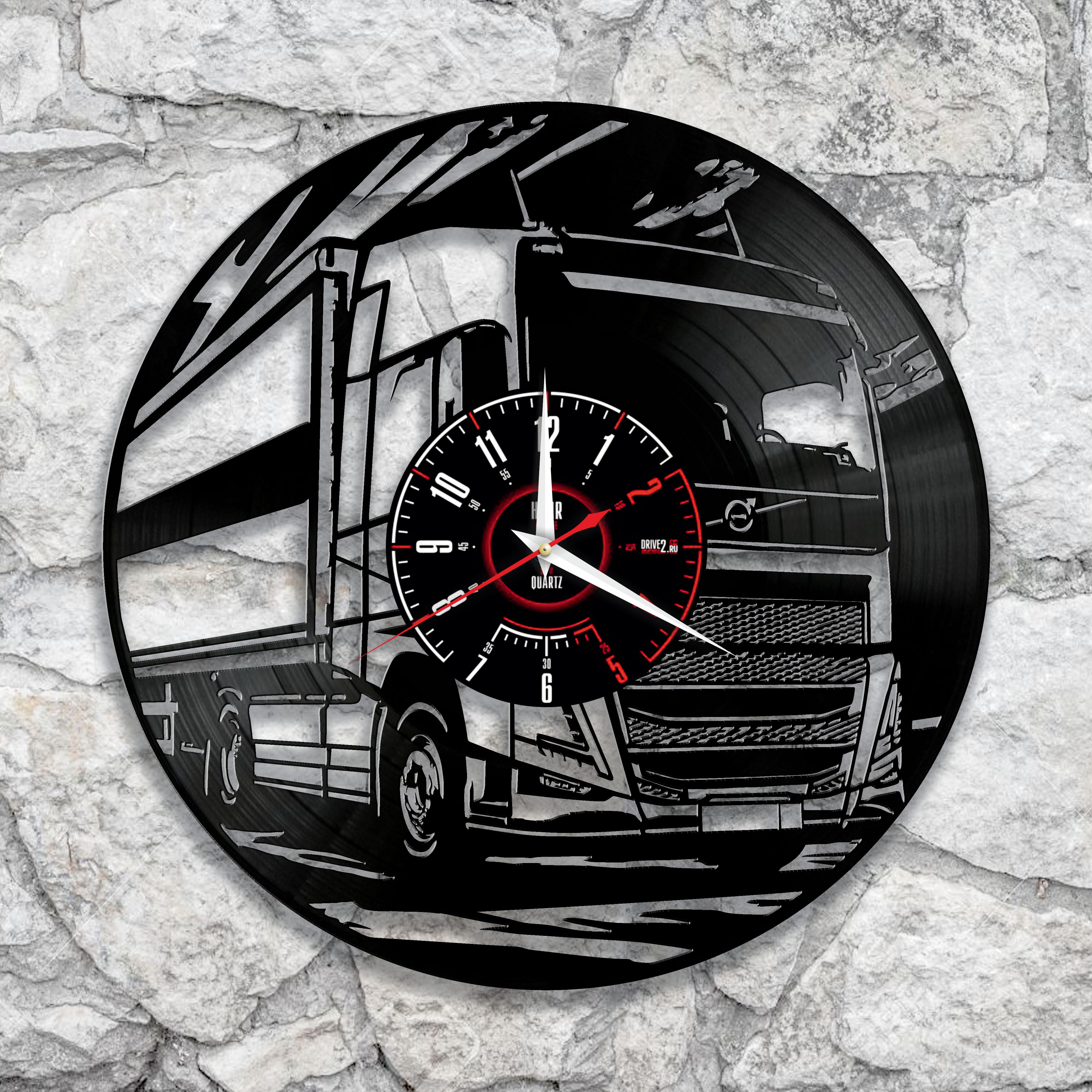 Часы настенные грузовик Вольво 3335 из виниловой пластинки