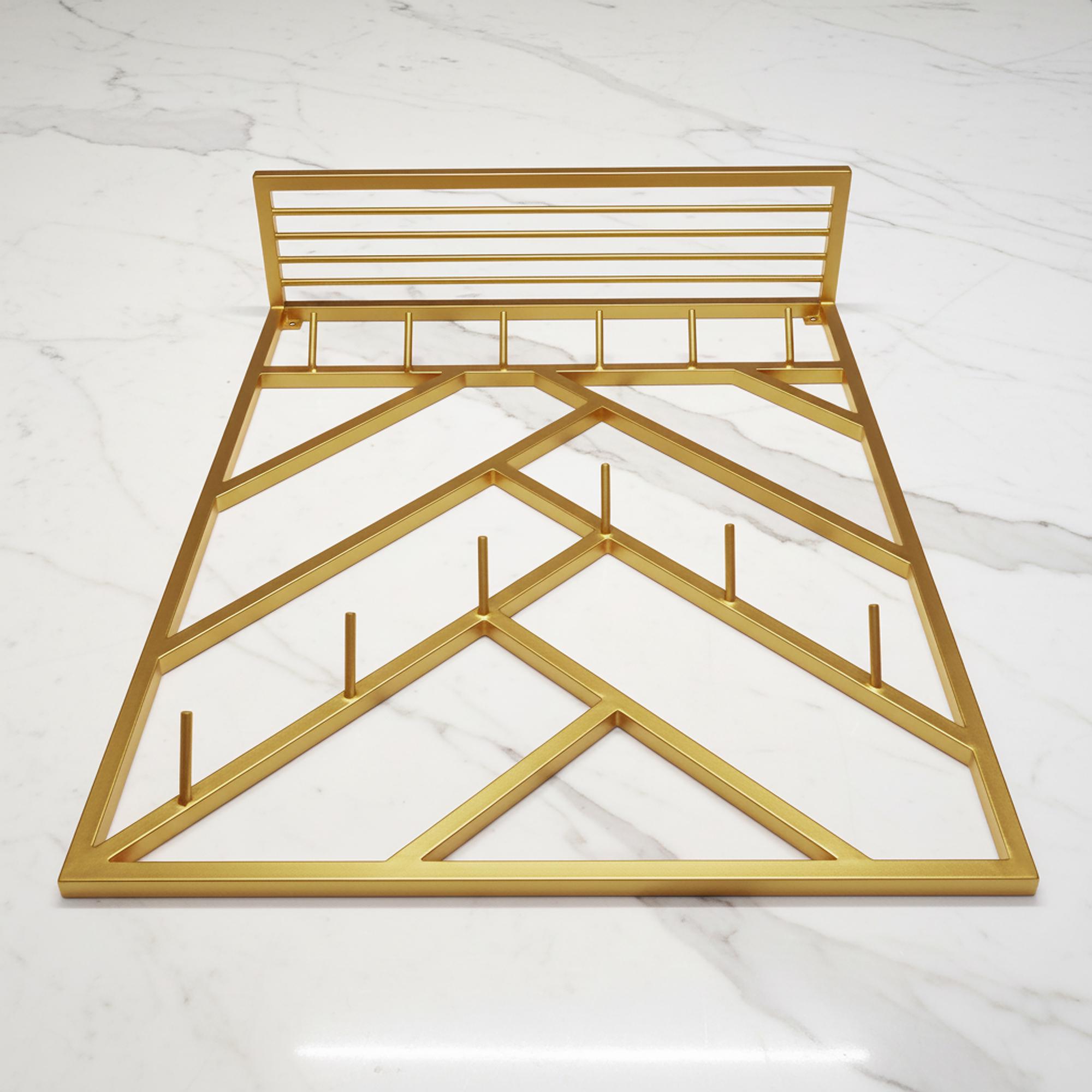 Вешалка для одежды настенная из металла Scandi 800x200 мм H 1000 мм Золотой (1554) - фото 3