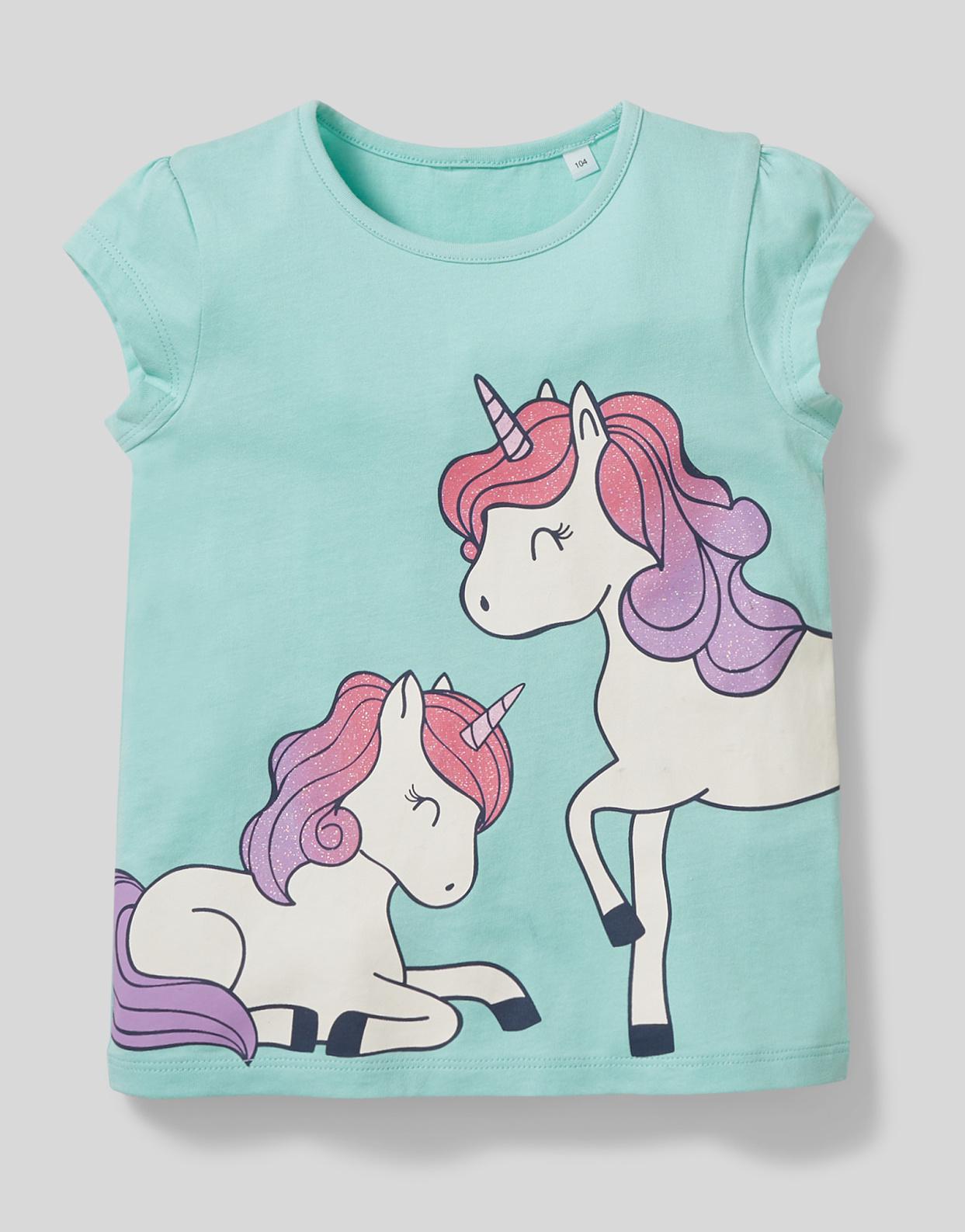 Футболка детская C&A для девочки 122 см Бирюзовый (2087021)