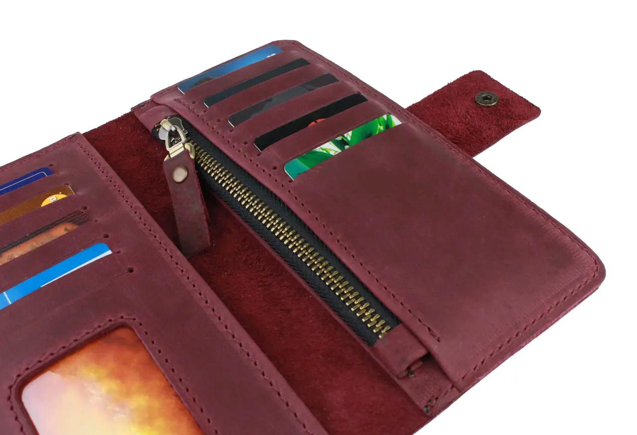 Гаманець FREESKIN шкіряний 19х9,5х1 см Марсала - фото 4 Гаманець FREESKIN шкіряний 19х9,5х1 см Марсала - фото 4