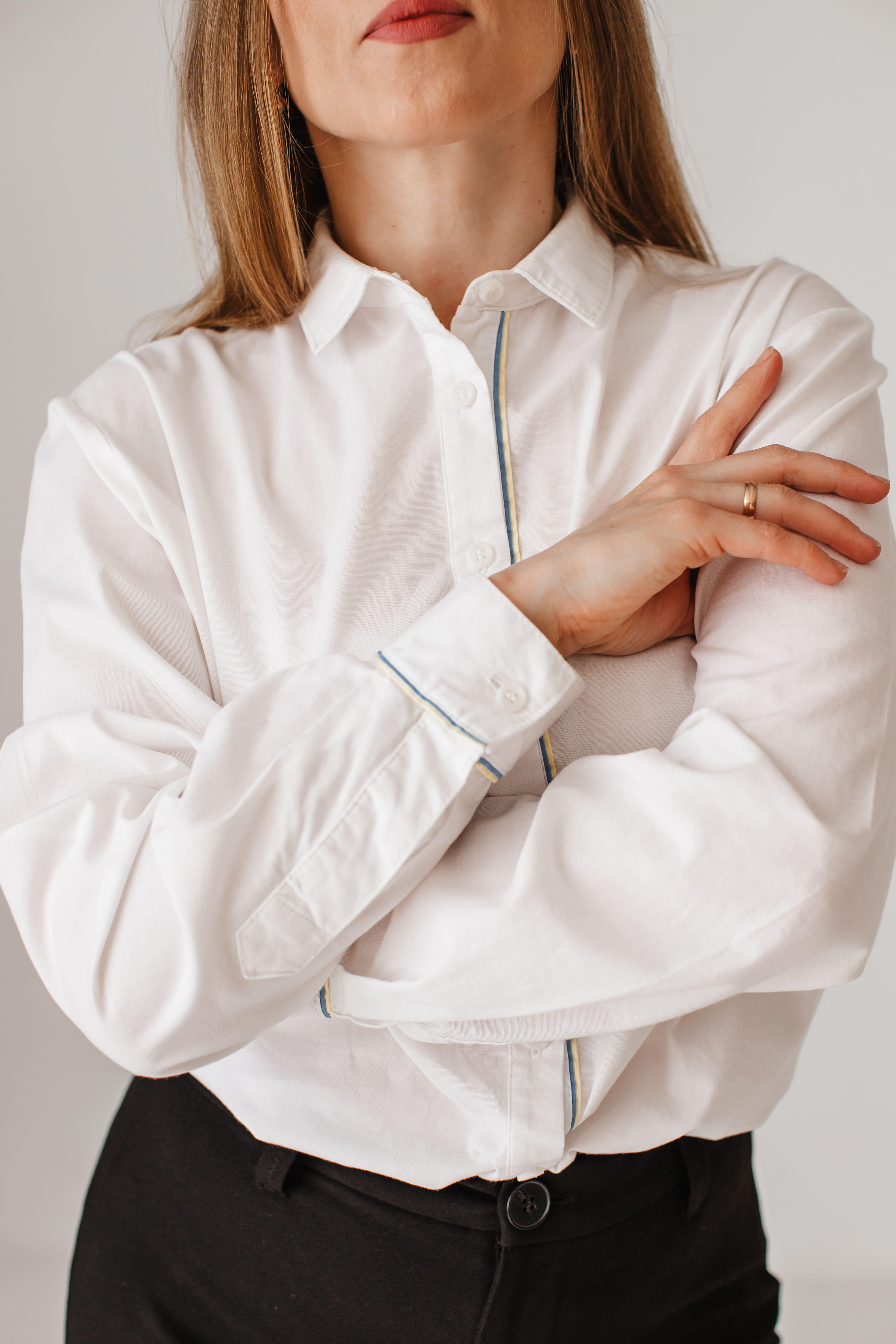 Сорочка пряма VSlatinina з класичним коміром XL Білий (01234567815)