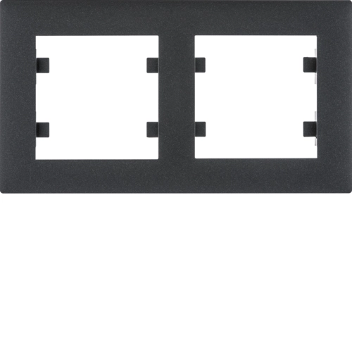 Рамка двухместная горизонтальная Hager Lumina Intens Черный (WL5723)