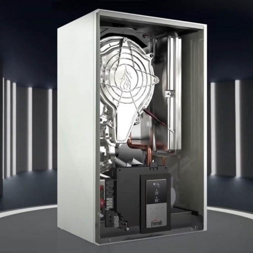 Газовый котел с коаксиальным дымоходом в комплекте Ferroli Bluehelix HITECH RRT 34 H одноконтурный конденсационный. - фото 4