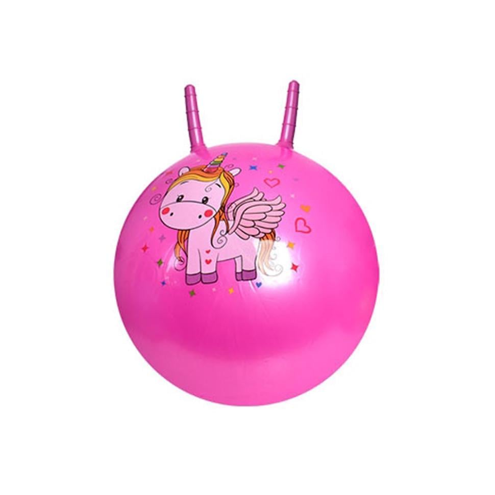 Мяч для фитнеса детский Bambi с рожками 55 см 400 г Розовый (FT-276-A-97)