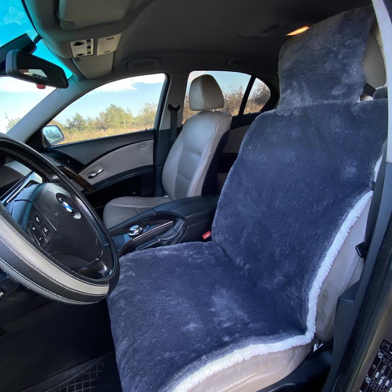 Накидка на сиденье автомобиля из овчины Sheepskin эко-шерсть 1 шт. 50 см Серый (277) - фото 2 Накидка на сиденье автомобиля из овчины Sheepskin эко-шерсть 1 шт. 50 см Серый (277) - фото 2