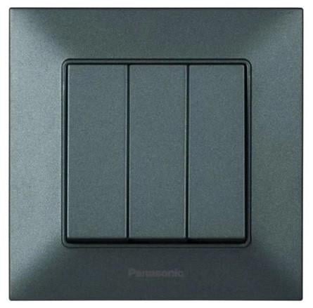 Выключатель Panasonic Arkedia Slim 3-кл Дымчатый (19410-е)