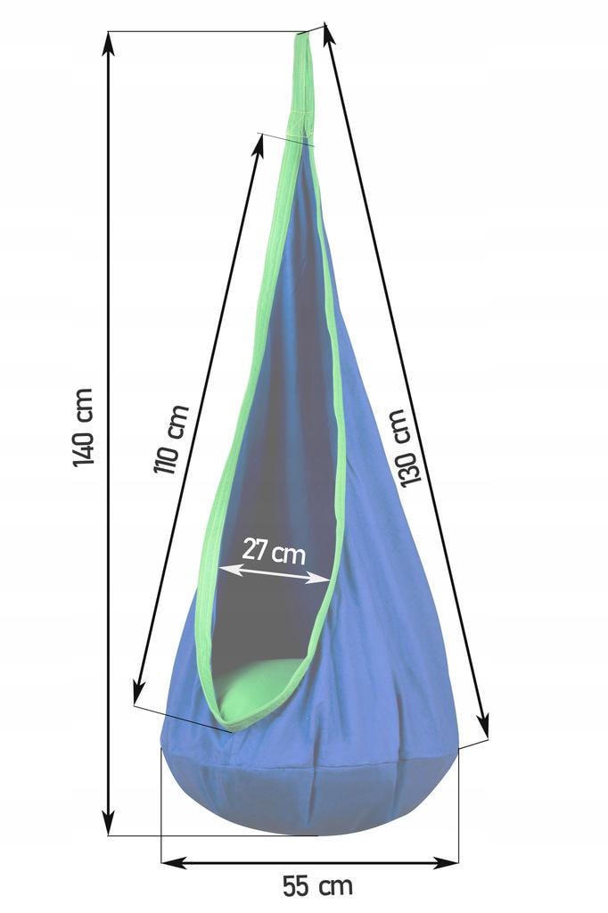 Кресло-качели подвесные NEO-SPORT кокон и подушка Синий (110000) - фото 4