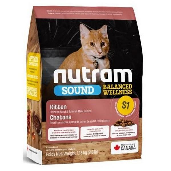 Сухий корм для кошенят Nutram S1 Sound Balanced Wellness Kitten зі смаком курки та лосося 1,13 кг (067714102703)