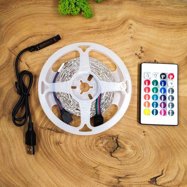 Комплект світлодіодної стрічки RGB USB з пультом 5 м (24014285)