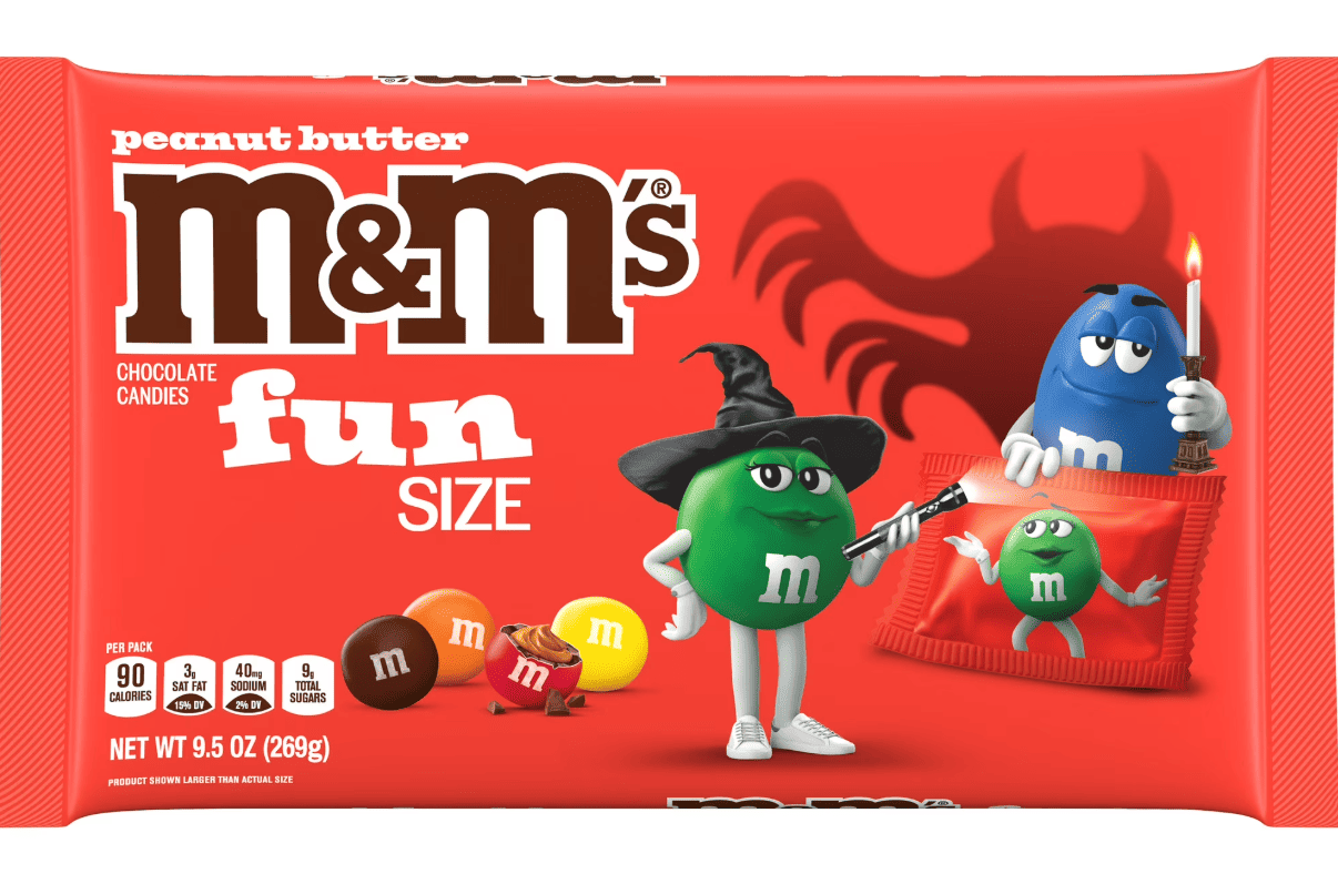 Драже M&M's Fun Size Peanut Butter Milk Chocolate Halloween Candy 269 г (2790183714)