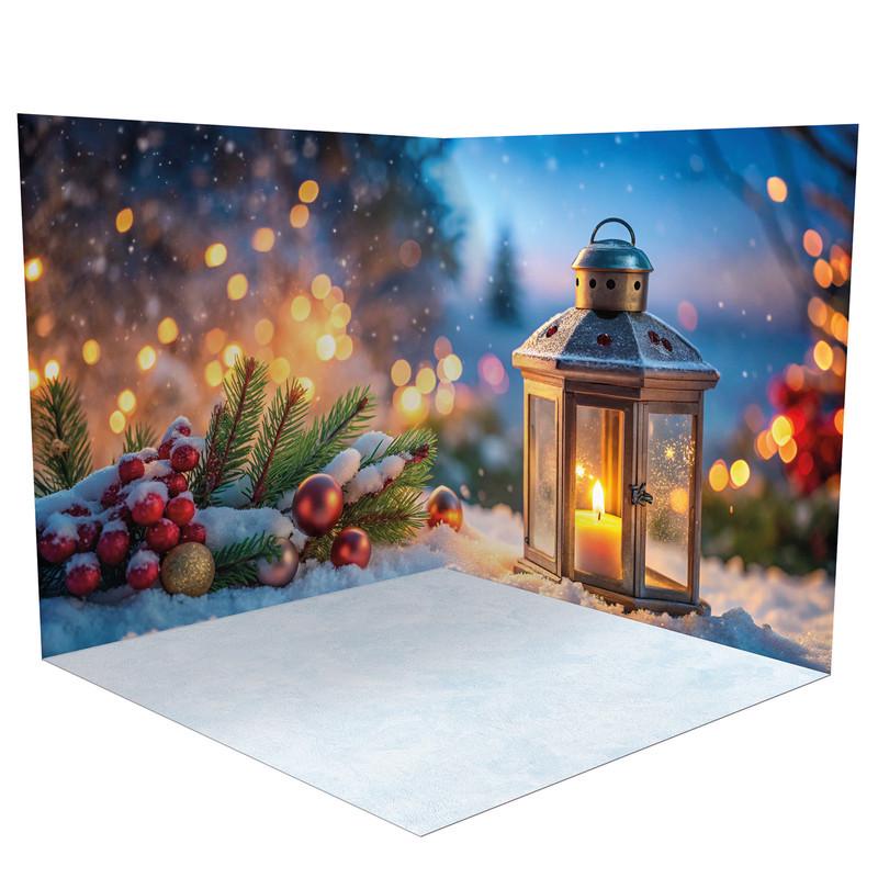 Фотофон новорічний кутовий вініловий Frontlit 160х160 см 450 г/м2 №58570