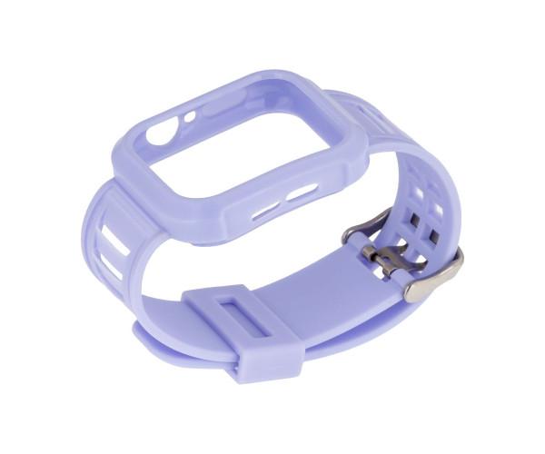 Ремінець Silicone Shine для Apple Watch та Protect Case 44 мм Purple