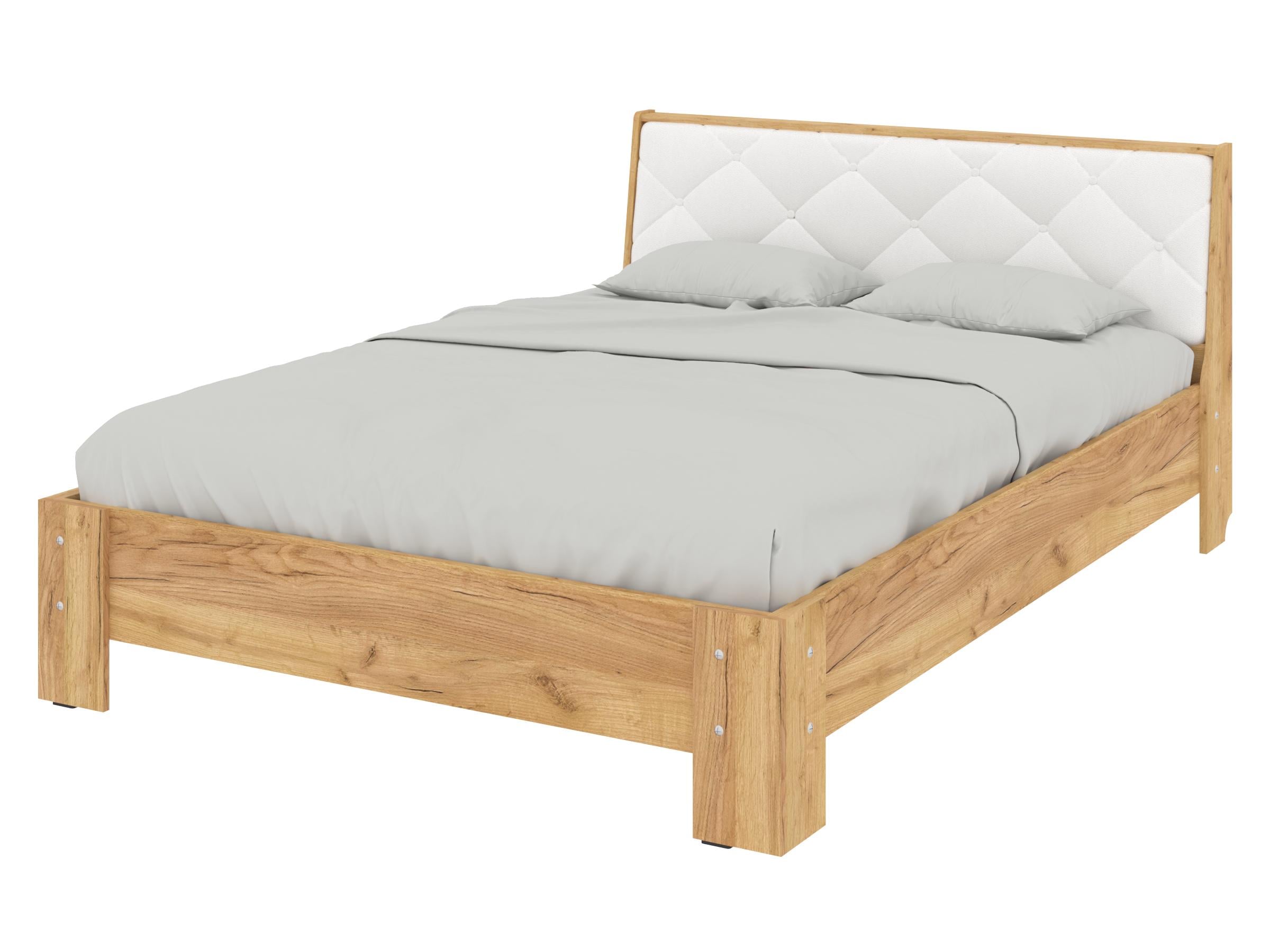 Кровать двуспальная PEHOTIN Кровать-140 Моника 140x200 см Тахо/Белый VIP (PN-100950)