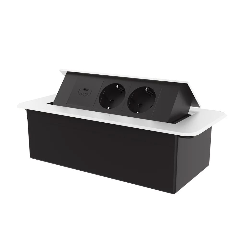 Розетка мебельная LIVOLO из USB Type-C 45 Вт алюминий Белый (VL-SHS013-TC.UC45W-BP-W)