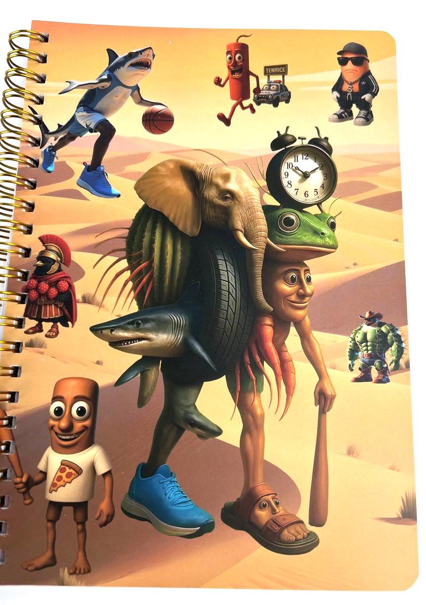 Блокнот Итальянские мемы brainrot Трипа Тропа Тралала Тунг Тунг Сахур (2930700078)