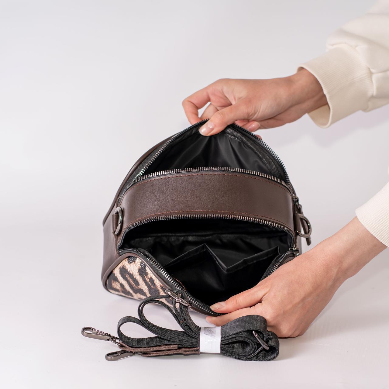 Сумка женская кросс-боди леопардовый XENIA № 43-24 из эко-кожи Коричневый - фото 4 Сумка женская кросс-боди леопардовый XENIA № 43-24 из эко-кожи Коричневый - фото 4