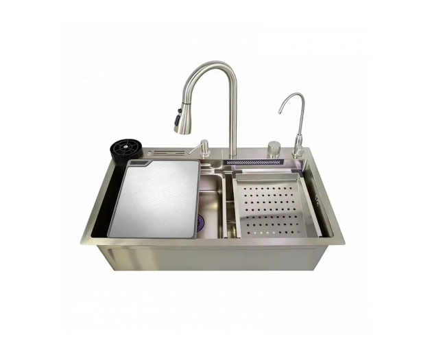 Мийка Mixxus MH7546-SET-08 Micro Decor SS Color з вбудованим змішувачем з нержавіючої сталі 750х460х215 мм (MI8458)