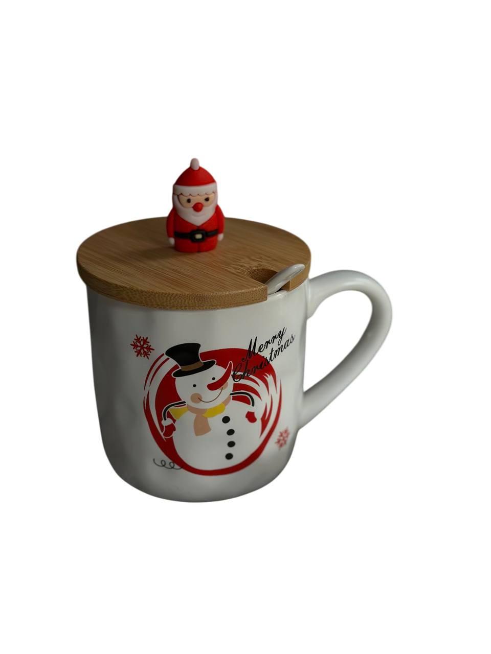 Чашка новорічна Olens 102-1086-3 братва кераміка з бамбуковою кришкою та ложкою 380 мл - фото 1 Чашка новорічна Olens 102-1086-3 братва кераміка з бамбуковою кришкою та ложкою 380 мл - фото 1