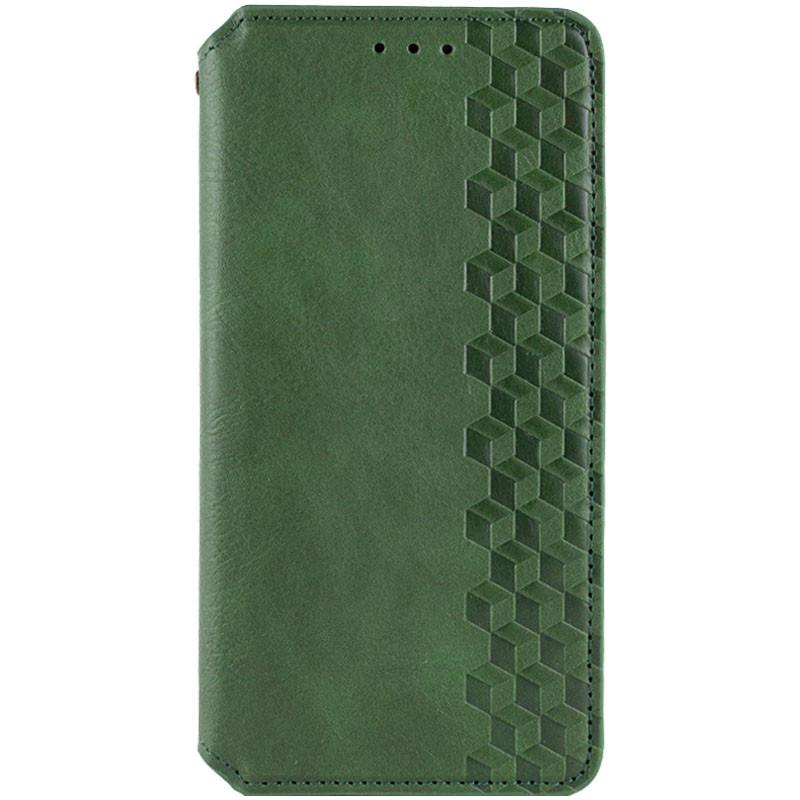Противоударный кожаный чехол книжка GETMAN Cubic (PU) для TECNO Spark 5 Pro Зеленый