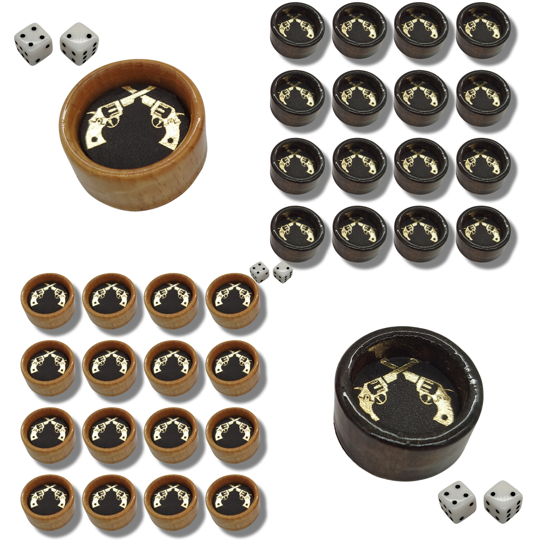 Фішки для нард штамп №27 зі шкіряною вставкою 25х12 мм (33732437)