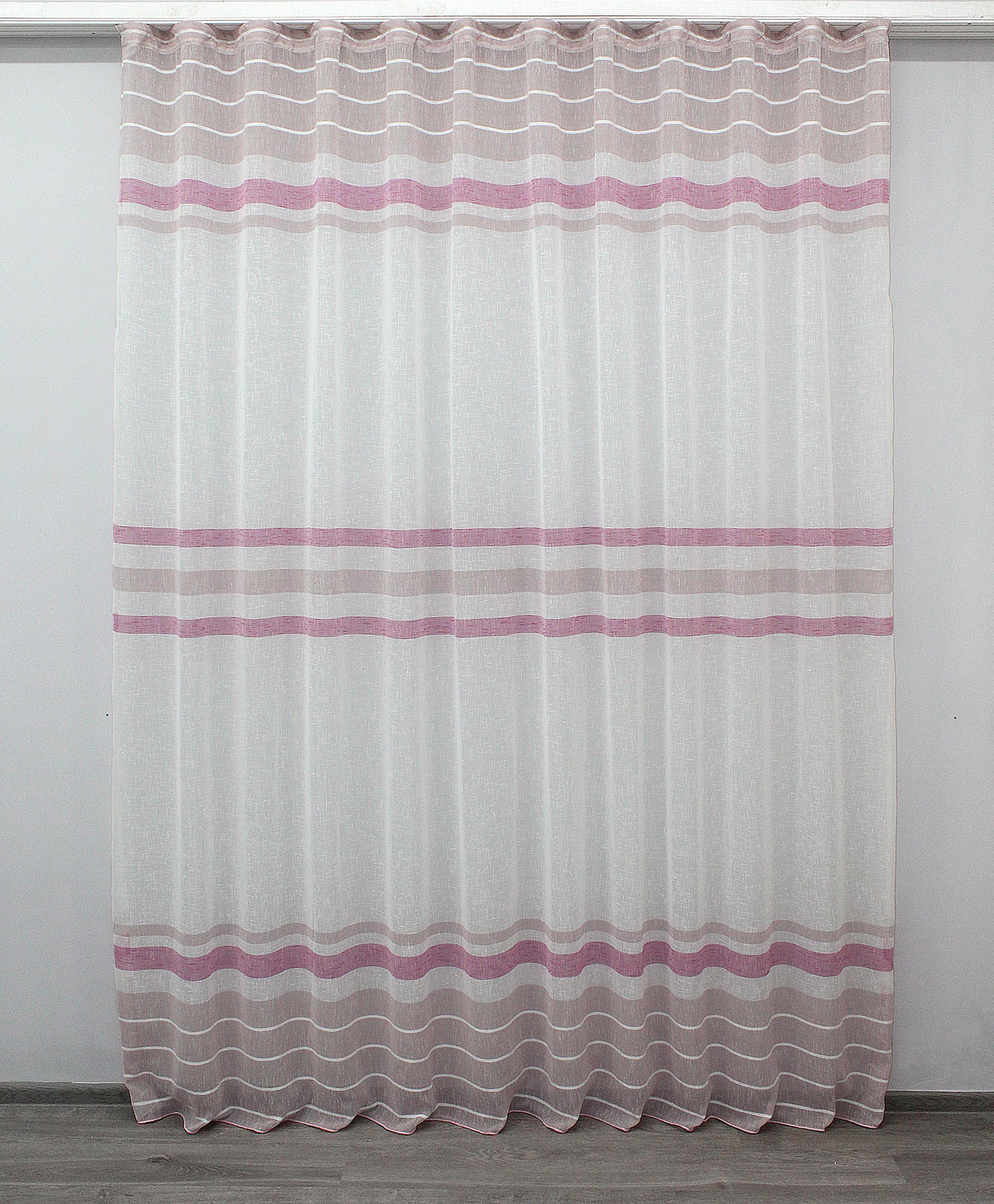 Тюль VR-Textil 1190т лен полоски 300х270 см Молочный/Розовый (40-943) Тюль VR-Textil 1190т лен полоски 300х270 см Молочный/Розовый (40-943)