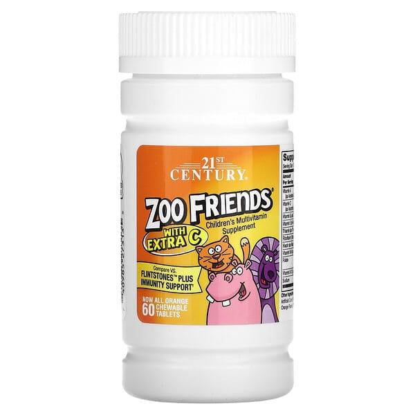 Детские витамины 21st Century Zoo Friends Extra C жевательные таблетки 60 шт. (534)