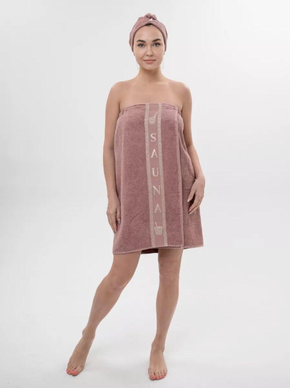 Полотенце-халат для сауны 70х150 см Капучино (П4К-К0406-double-003) Полотенце-халат для сауны 70х150 см Капучино (П4К-К0406-double-003)