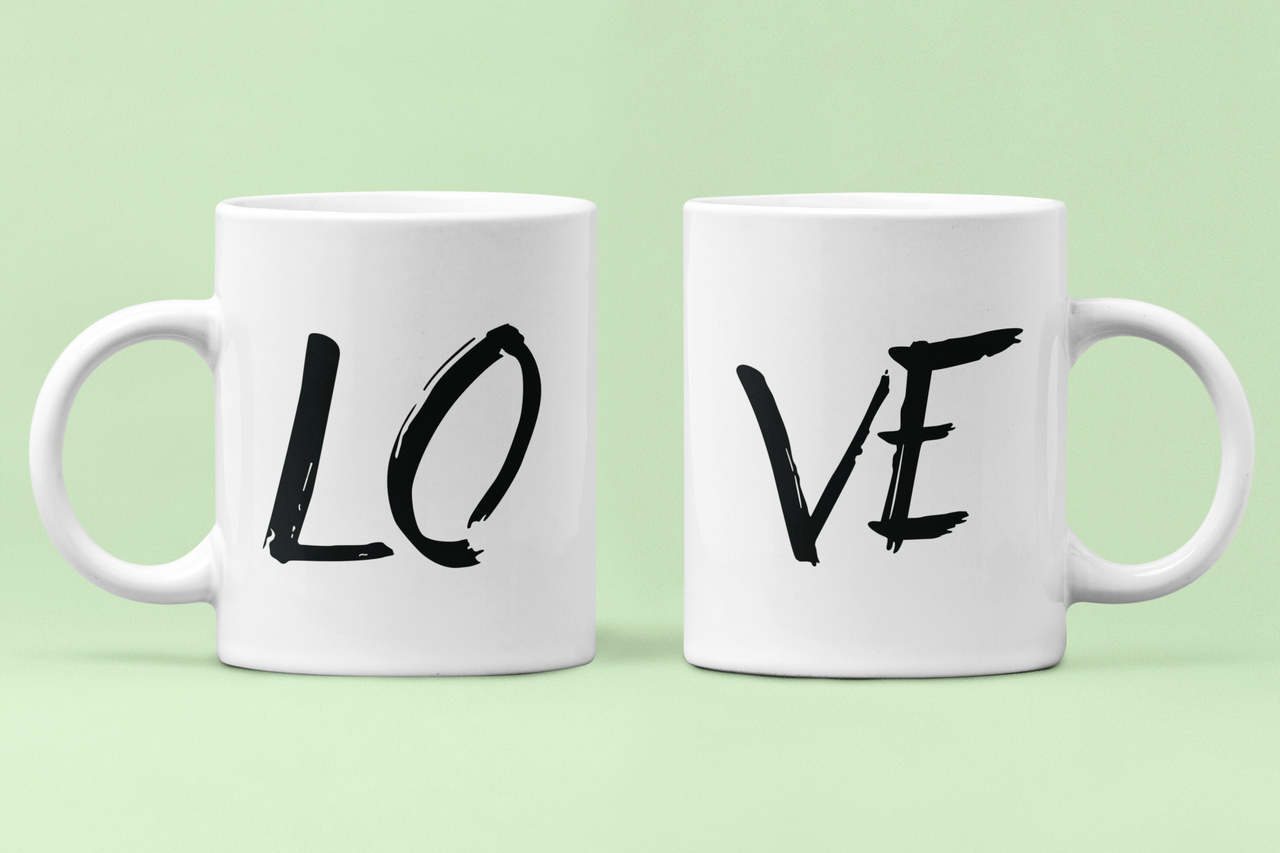 Чашки парні "Love" для закоханих 330 мл Білий