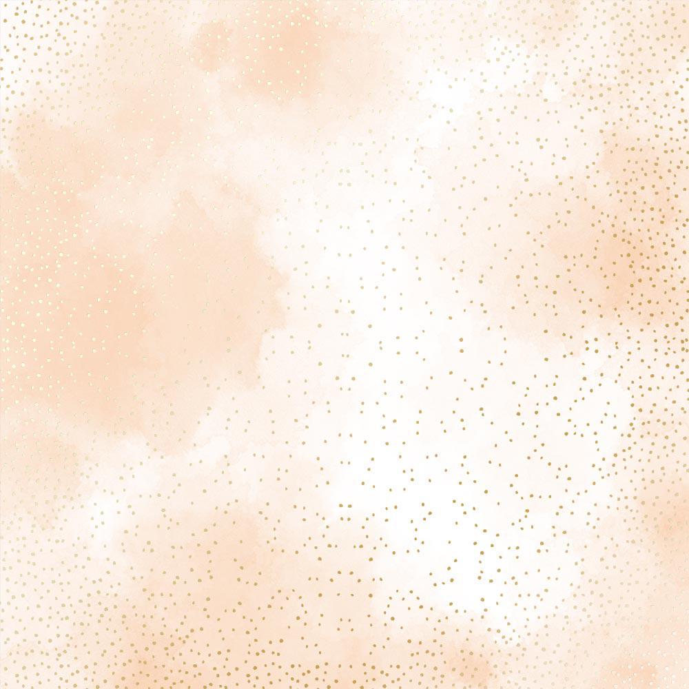 Лист бумаги односторонний Golden Mini Drops с фольгированием 30,5х30,5 см Beige/Watercolor