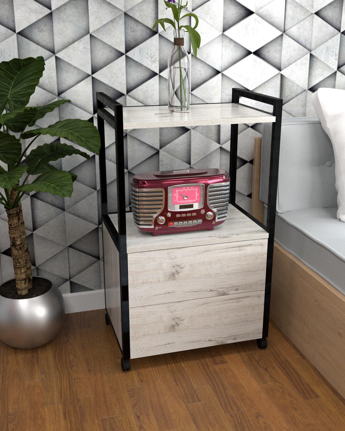 Тумба на колесах EcoLoft Ритм DSP-1394-2 в стиле лофт Дуб Кортона (32307535)