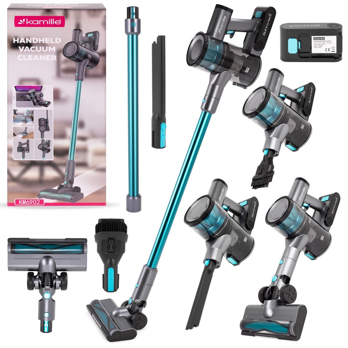 Пылесос беспроводной Kamille KM6902 вертикальный 2в1 120 Вт Серебристо-серый (106-84-6902) - фото 9 Пылесос беспроводной Kamille KM6902 вертикальный 2в1 120 Вт Серебристо-серый (106-84-6902) - фото 9