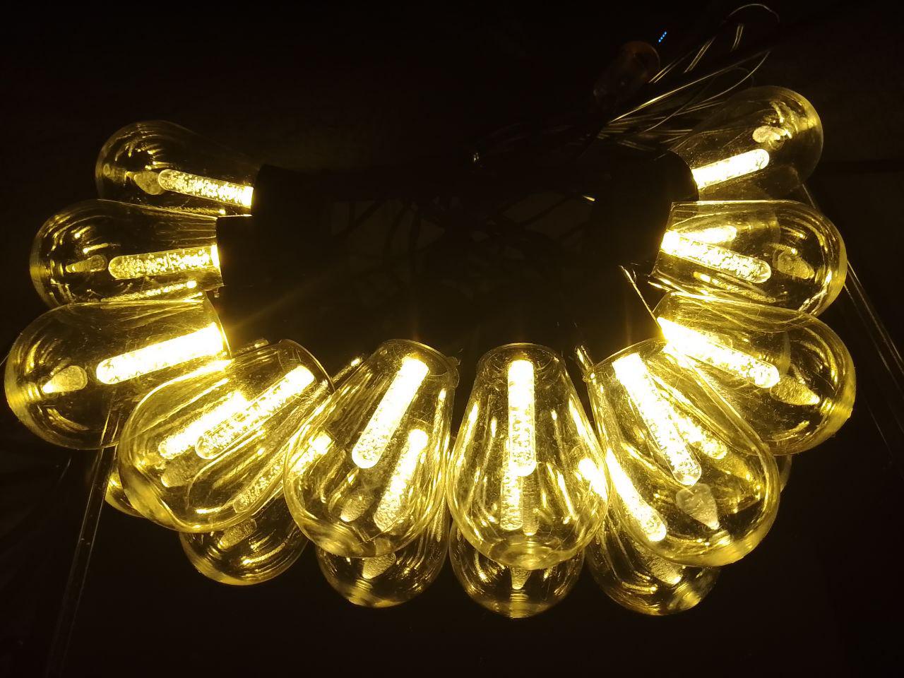 Декоративні лампи 5 метрів 10 лампочок теплий білий колір 8 режимів роботи з пультом