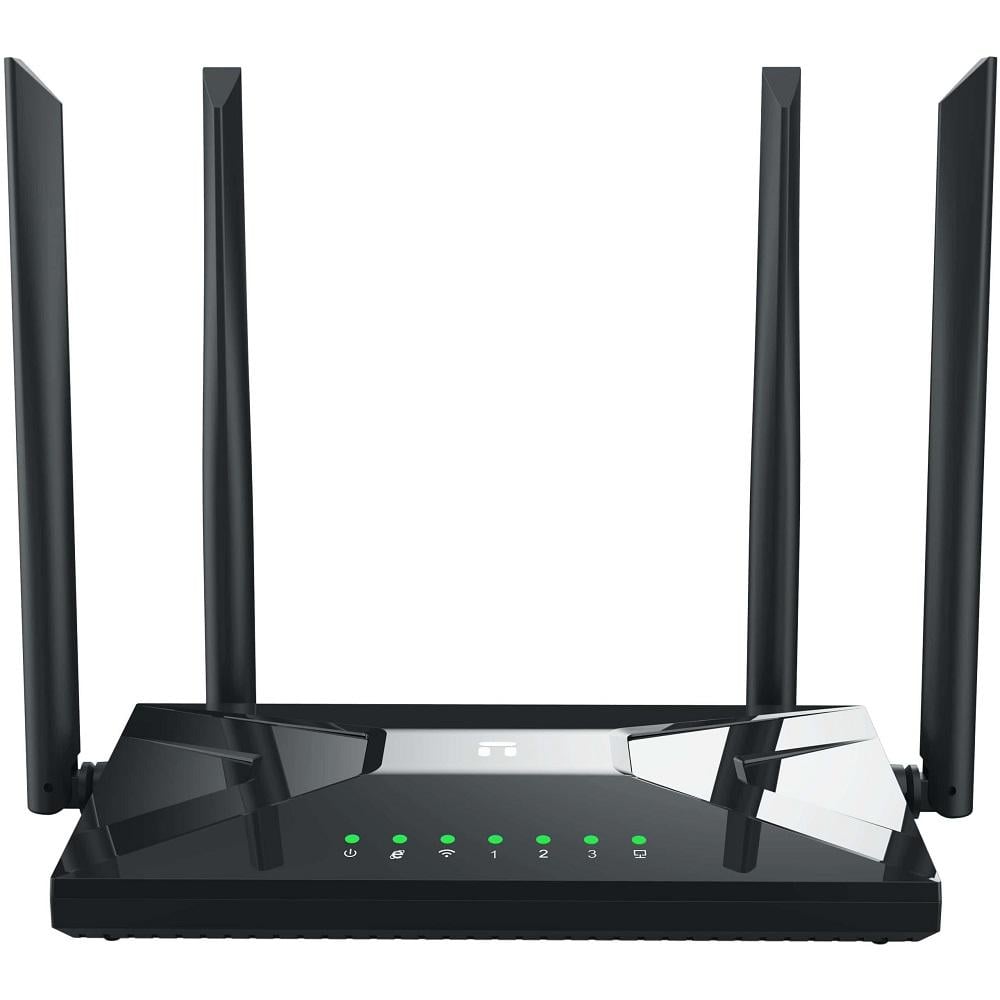 Роутер Netis NC65 AC1200 Wi-Fi 802.11b/g/n/a/ac до 300/867 Mb/s 2,4 GHz /5 GHz 1 LAN 10/100/1000 Mb/s RJ45 10/100/1000 Mb/s FE 4 внешние несъемные антенны