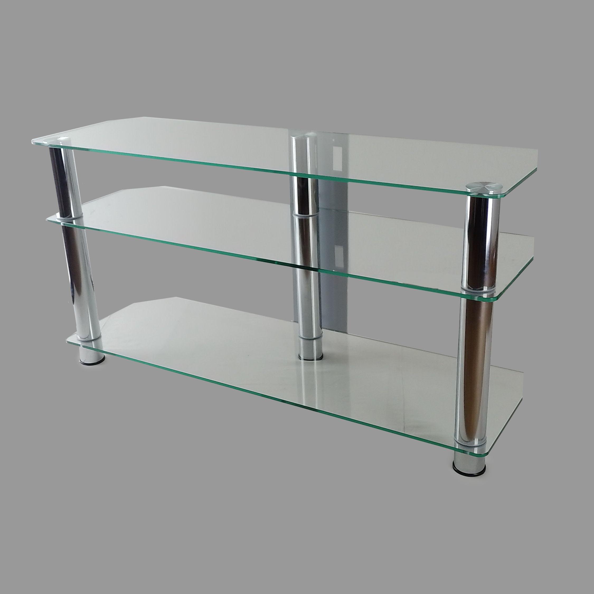 Тумба під телевізор Commus Меридіан new clear Сhr 20-47" 1100х350х569 мм Прозорий/Хром (633310124) - фото 2 Тумба під телевізор Commus Меридіан new clear Сhr 20-47" 1100х350х569 мм Прозорий/Хром (633310124) - фото 2