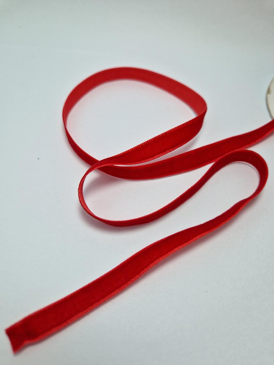 Лента бархатная 1 см Красный (1834341613)